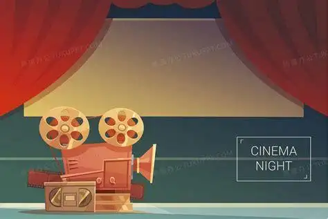 扁平化电影放映院海报背景素材背景图片素材免费下载_电影海报 .