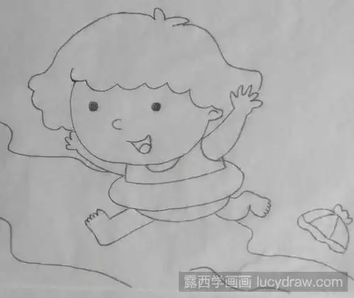自由泳的小女孩儿简笔画