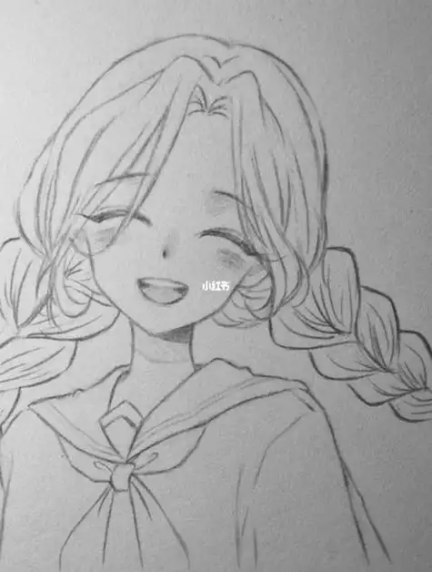 简笔画女孩动漫简单