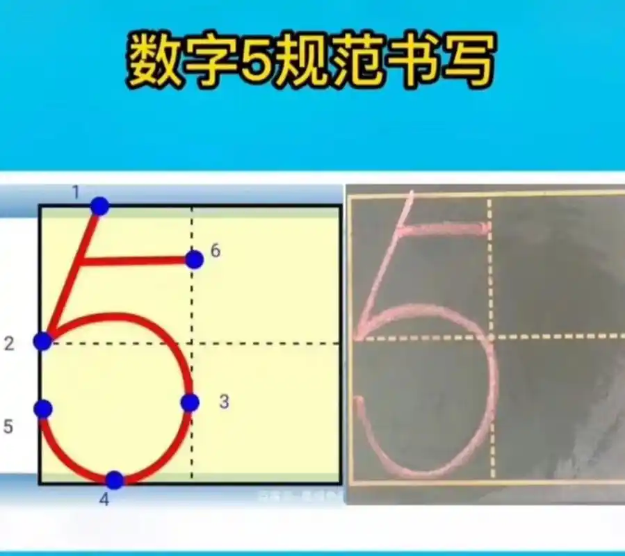 数字5的规范写法