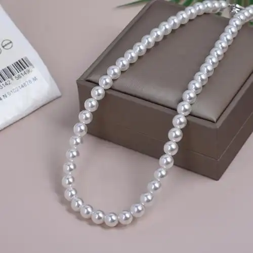 澳白珍珠项链女倪妮同款强光轻奢港风高级感锁骨链饰品礼物-阿里巴巴