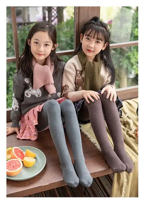 女童连裤袜春秋款中厚外穿大童打底袜洋气薄款秋冬加绒儿童打底裤
