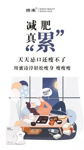 修来胶原蛋白微商海报减肥海报面膜海报