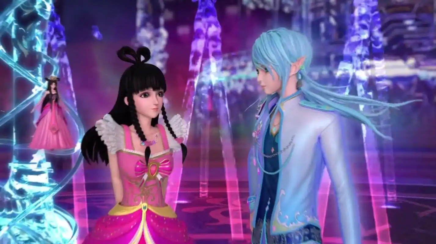 精灵梦叶罗丽第七季:王默和水王子在喷泉下互撩,玄幻番变狗粮番