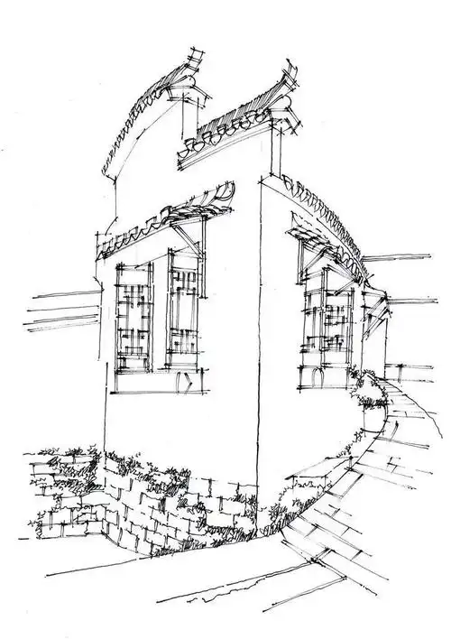 一行手绘原创精选100幅中国古建筑钢笔画步骤图视频解说送给勤奋得让