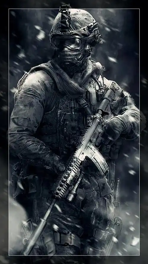 使命召唤高清游戏壁纸男神迎面走来自带蓝色光芒特效