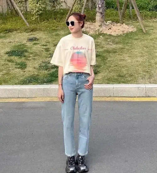 九分牛仔裤 平底鞋,夏天最时髦的搭配!