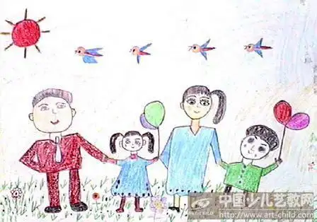 我的一家简笔画儿童画幼儿