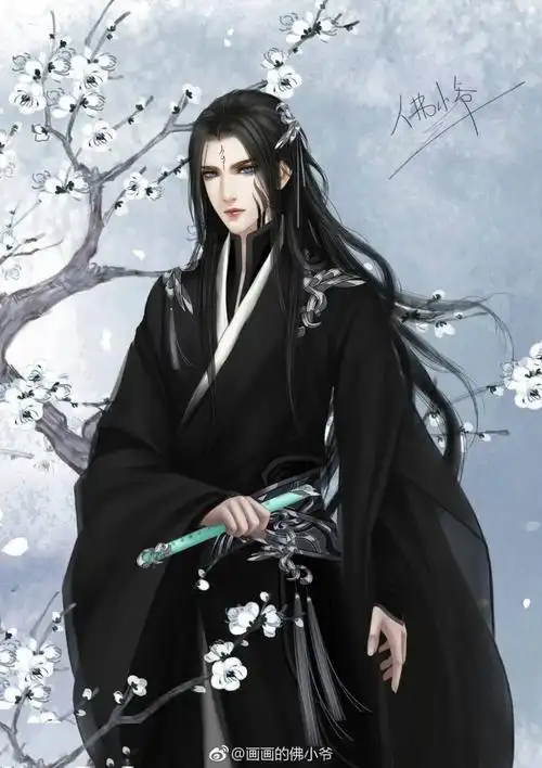 古风黑衣男子女子壁纸心中有丘壑眉目做山河