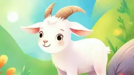 《山羊山坡吃青草》:山羊上山坡,青草美味享不停