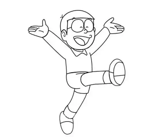 第1页简笔画卡通人物哆啦a梦和大雄