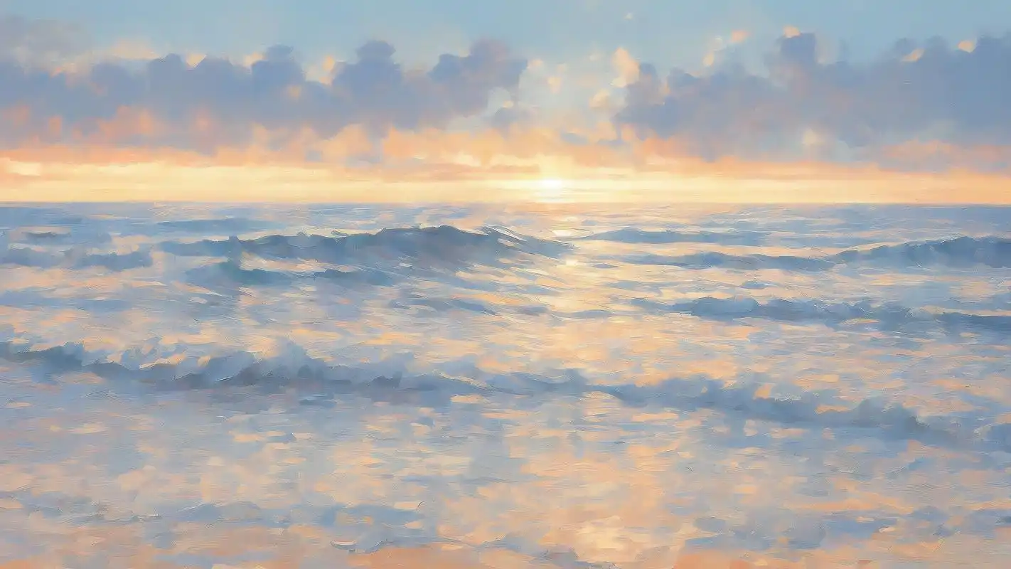 93上午阳光洒满海边的绝美壁纸