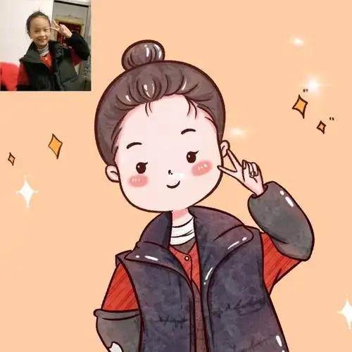 8/100插画头像|真人照片转q版人物可爱女孩