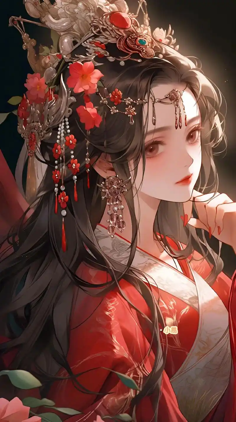 古风美女壁纸.红衣古风美女壁纸来咯#古风 #美出高级感 #手 - 抖音