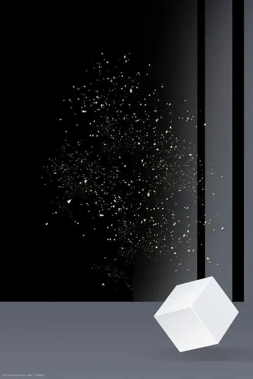 大气简约黑白灰立体商务海报