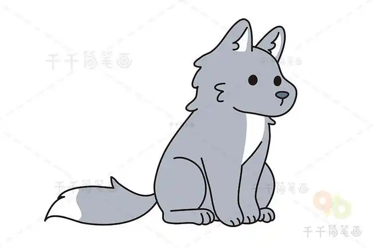 狼卡通头像简笔画卡通狼简笔画图肉食动物狼简笔画