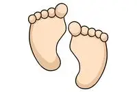 脚印手帐素材简笔画
