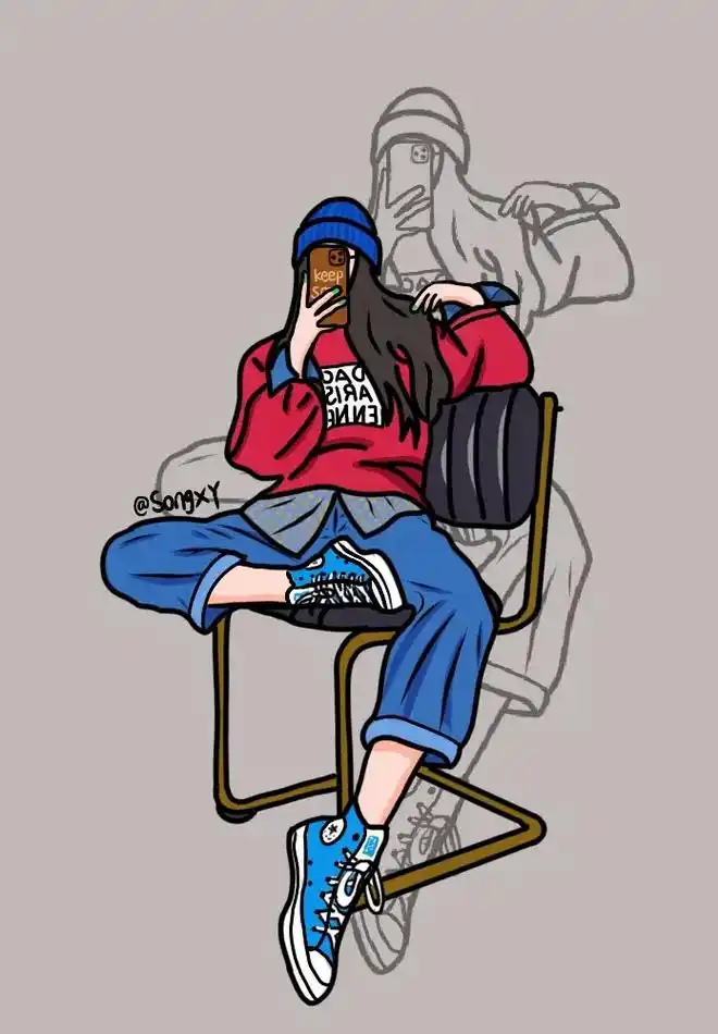 漫画风格穿搭#手绘 #时尚穿搭 #服装效果图  - 抖音