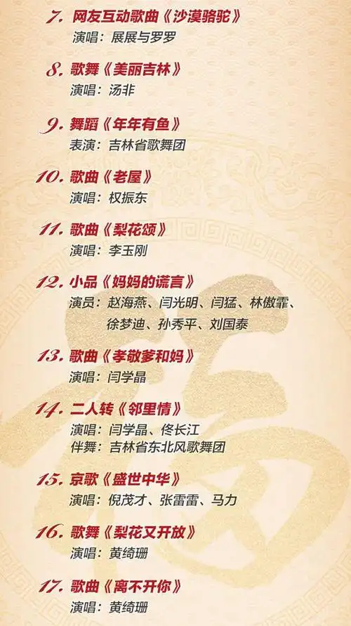 2019吉视春晚节目单大公开 1月28日19:30 群星贺岁 准时开播