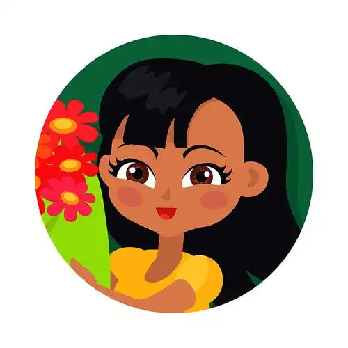 微笑,女孩,黑色,长发,彩色,花束,头像,漂亮,女性,人,黄色,衬衫,淡褐色