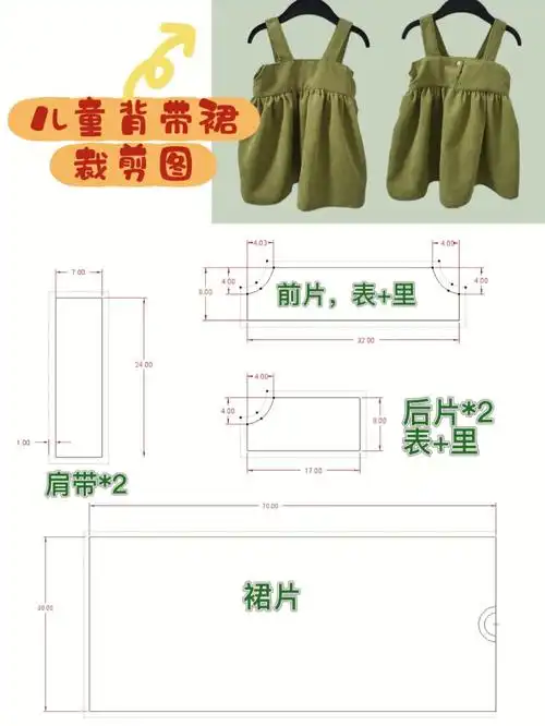 no15儿童背带裙裁剪图