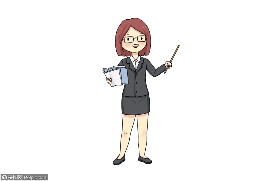 讲课的女老师课堂卡通人物