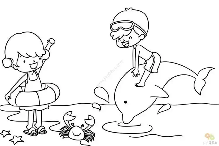 教你画海边风景简笔画儿童画简笔画