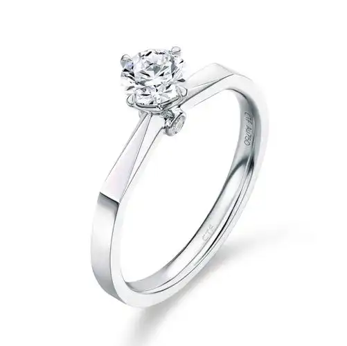 周大福钻石臻爱系列18k金钻石求婚结婚戒指