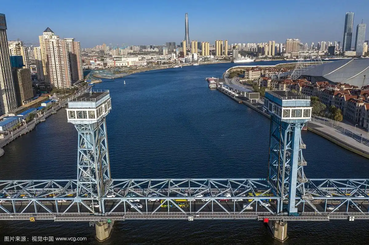 天津 滨海新区 海门大桥 航拍