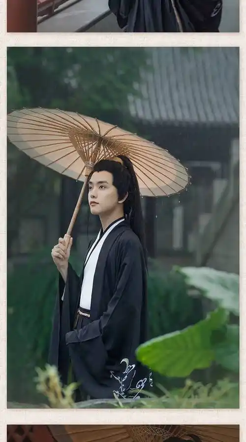 啄木鸟魏晋风汉服男古装黑色系刺绣武侠霸气侠客飘逸学生外套中式男士