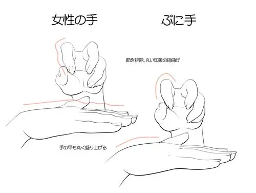 【绘画素材】动漫女生的手部画法参考