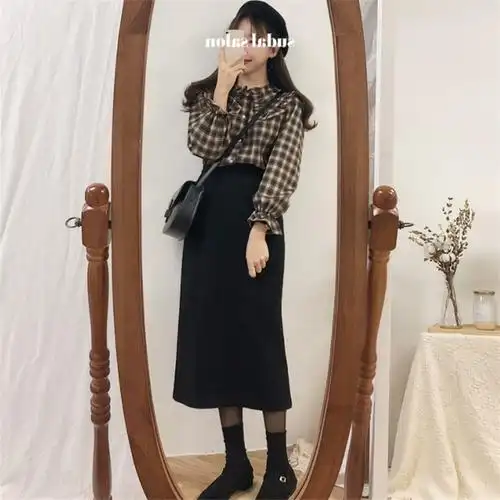 2020年秋装新款小个子搭配显高穿搭炸街职业可盐可甜两件套装裙子