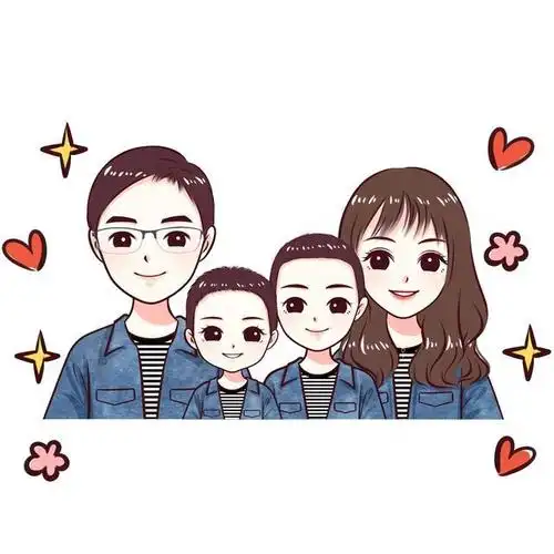 简简单单就好,所以我才会推出一系列手绘全家福头像