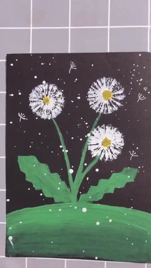 吸管简易画-蒲公英