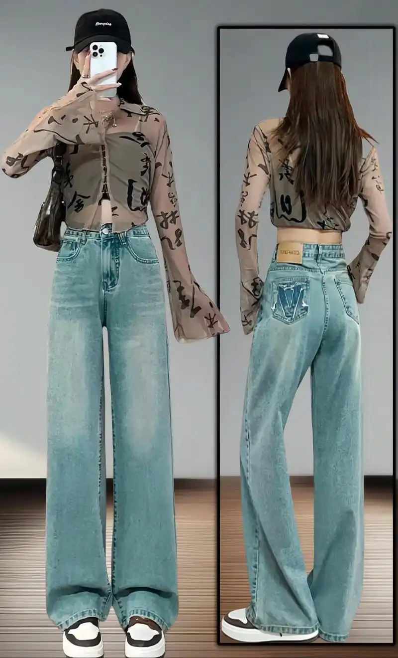 今年最流行的牛仔裤来啦!宽松直筒设计,展现小个子女生的时尚魅力!