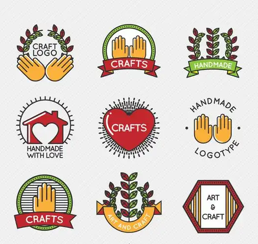 9款彩绘手工制作标志矢量素材