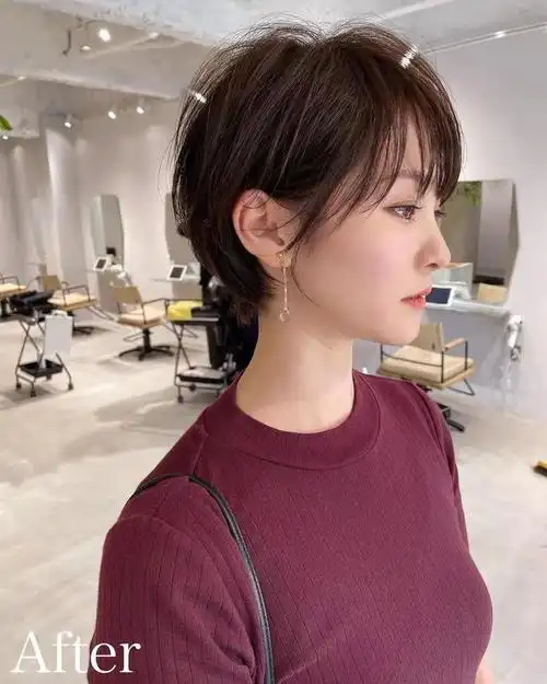 空气八字刘海短发发型