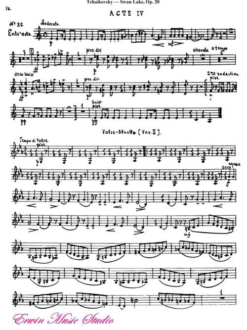 柴可夫斯基 《 天鹅湖 》作品.20 第二小提琴分谱violin ii[1]. 56-68