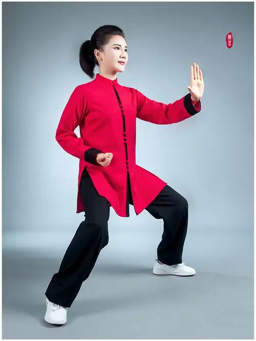 比赛表演太极拳练功服装长款 惠青翻白 稍长白裤成套 xs【图片 价格