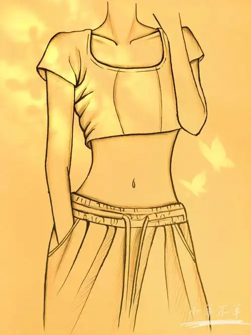 美女黑白简笔画#绘画教程43(附过程)