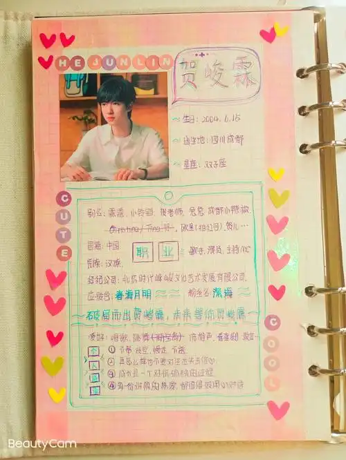 tnt时代少年团手帐贺峻霖