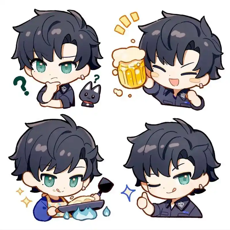 动漫# #二次元# #q版男生动漫# #q版# #q版人物# #素材# #绘画素材