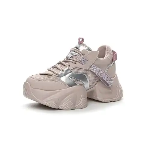 春季风系带女老爹鞋新款厚底内8cm明星同款2024休闲百搭时尚