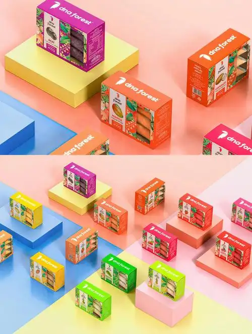 色彩丰富的食品包装设计!热带雨林的感觉!