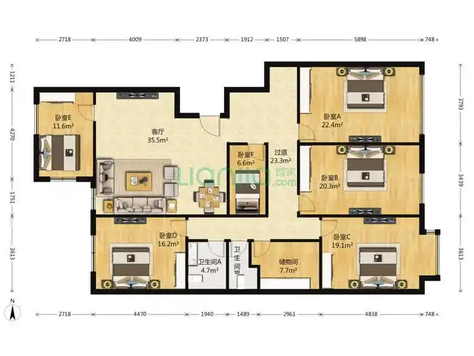 楼王户型 一梯两户 商品房 次新房