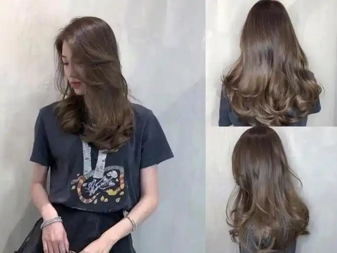 冷茶色头发图片夏季超火的冷茶色发型