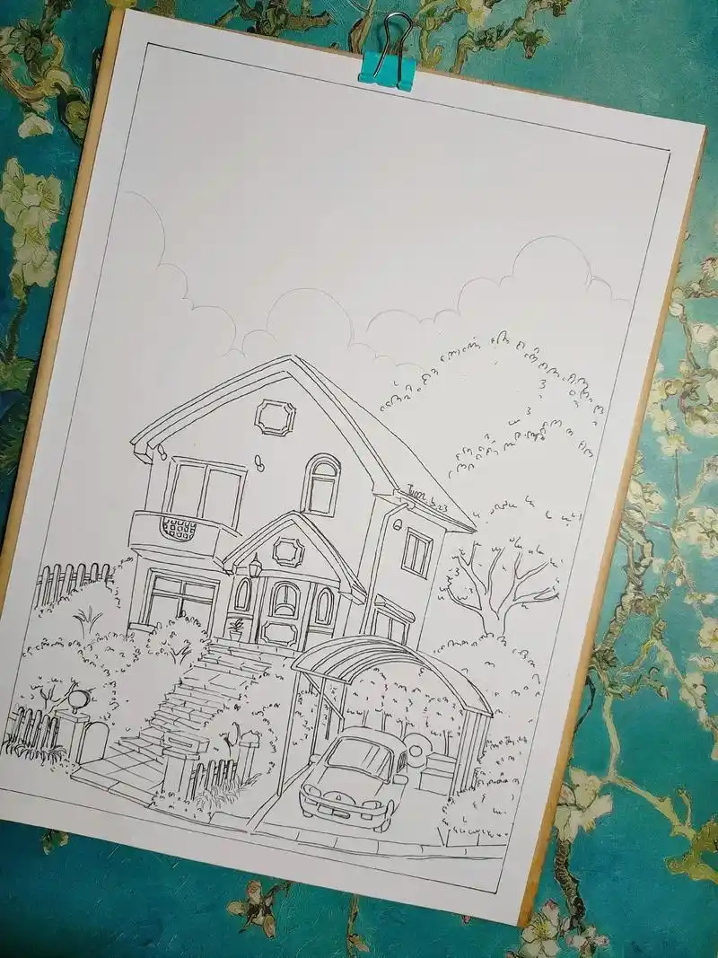 马克笔手绘 #风景画 #宫崎骏动漫 #马克笔风景画 #动漫 - 抖音