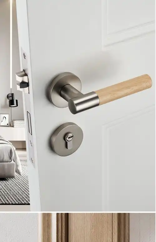 门锁室内卧室门把手磁吸家用锁具金色轻奢木门锁新中式房门锁 c款 35