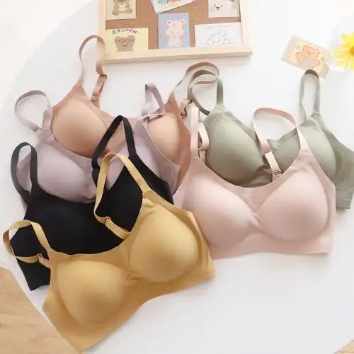 3d果冻丨乳胶无痕无钢圈内衣光面聚拢收副乳少女大胸显小文胸罩