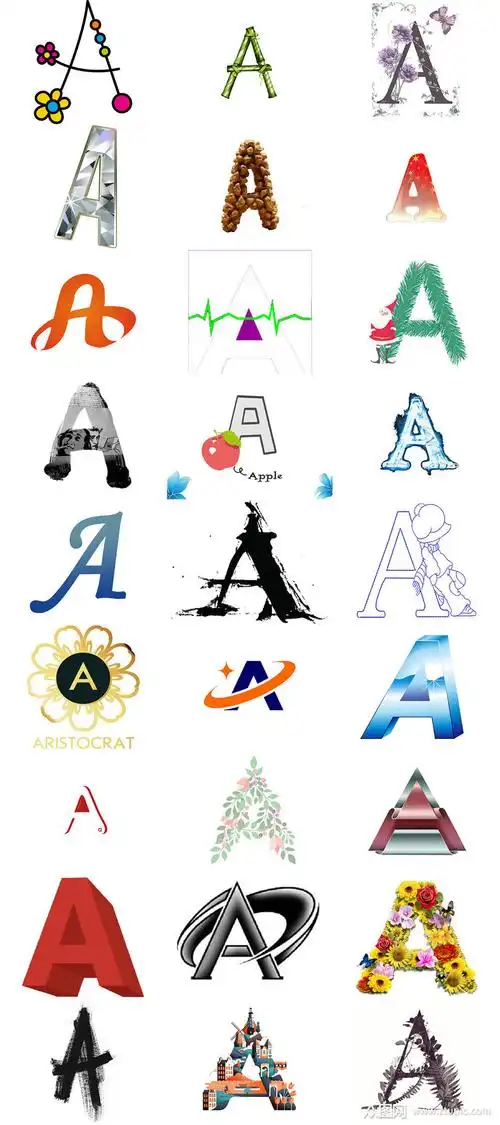 英文字母a设计模版